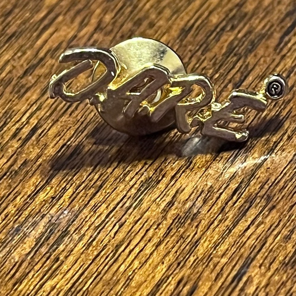 Vintage Gold Tone Pin / Hat Pin / "Dare"